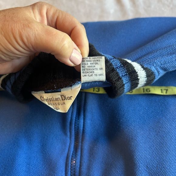 Dior Blue Track Sweater with Textured Fabric - Picture 9 of 10
